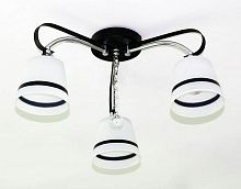 Люстра потолочная трехрожковая Мелодия Света Е27 Черная-хром картинка 